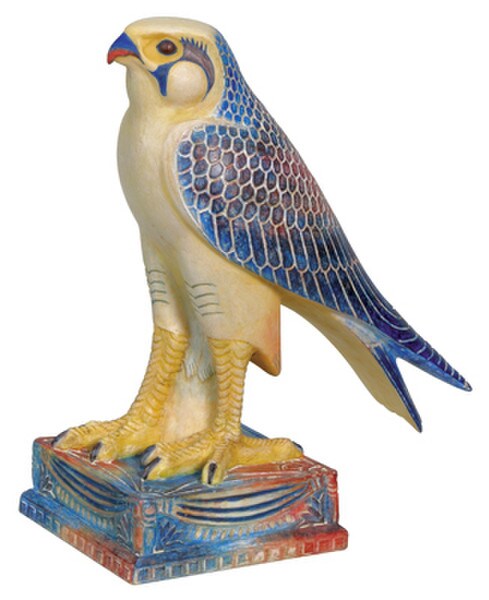 Bird Statue Horus Egyptian Falcon God Sculpture Bright Palette